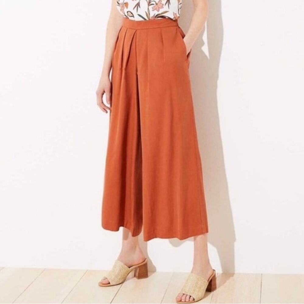 LOFT NWT orange high waisted culotte pants